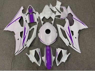 Gloss White and Purple 08-16 R6 Fairings
