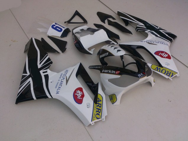 White and Black with Flag 06-08 Daytona 675 Fairings